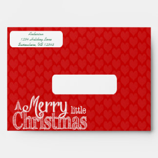Personalized Red Green Holly Happy little Holiday Envelope