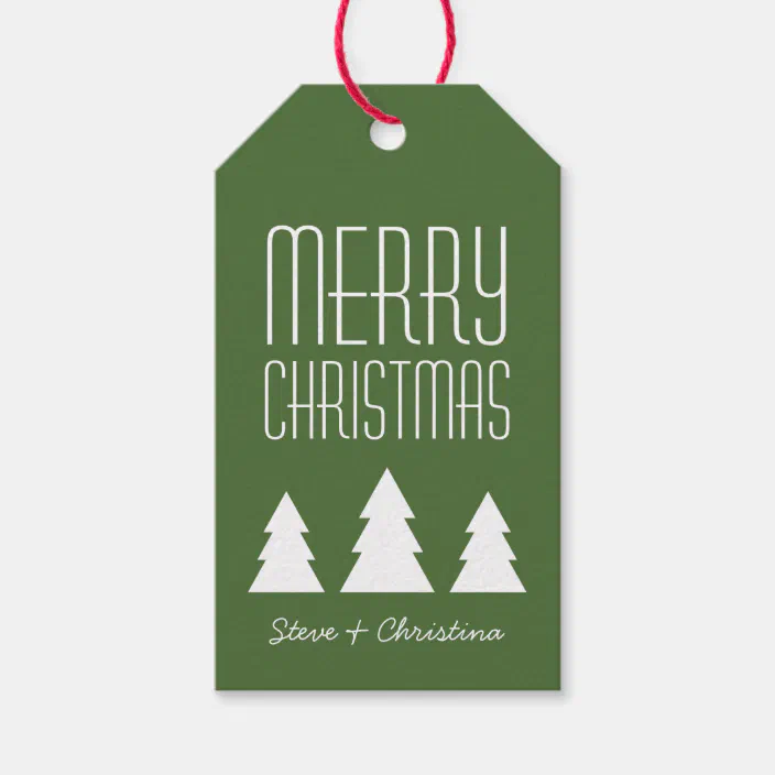 Personalized Red & Green Merry Christmas Gift Tags | Zazzle.com