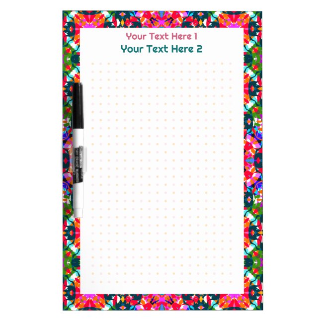 Personalized Red Green Pink Back to School Gift  Dry Erase Board (Front)