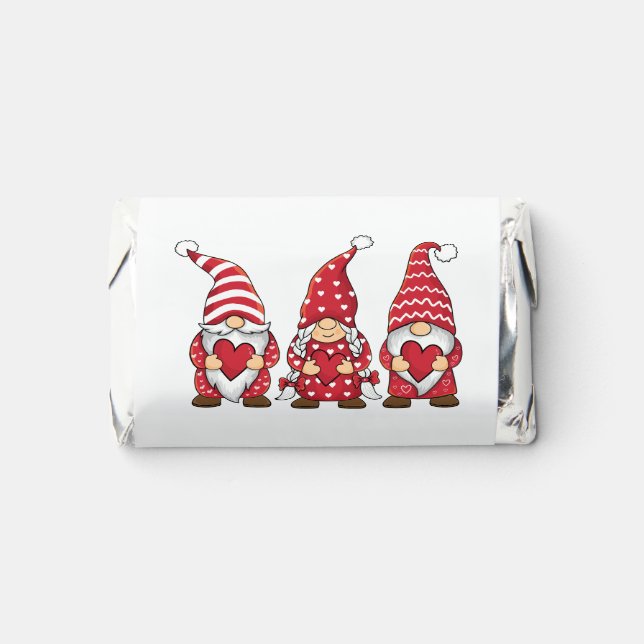 Personalized Red Heart Gnomes Valentine's  Hershey's Miniatures (Front)