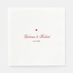 Personalized Red Heart Napkins