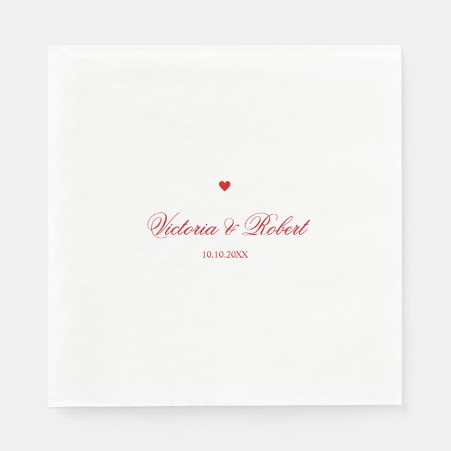 Personalized Red Heart Napkins (Front)