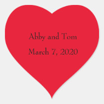 Personalized Pink Heart Stickers Couples Name Date