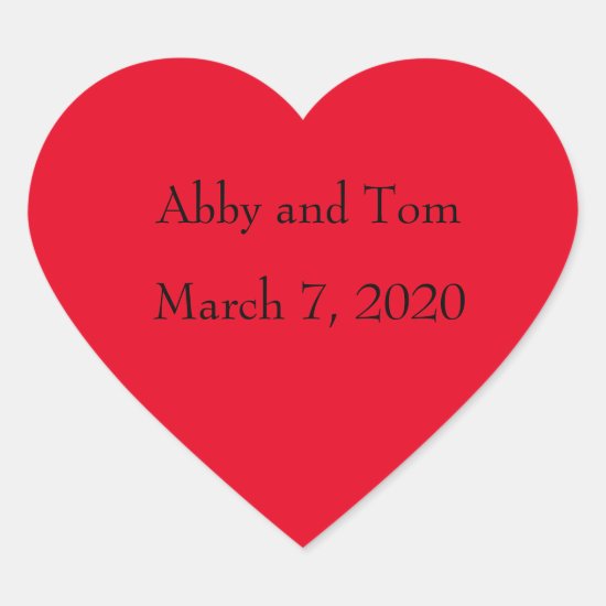 Personalized Red Heart Stickers
