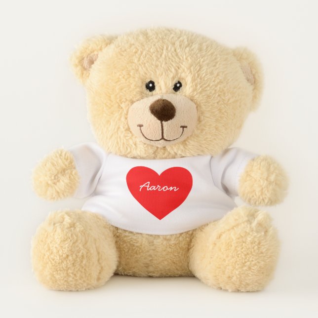 Personalized Red Heart Teddy Bear Gift (Front)