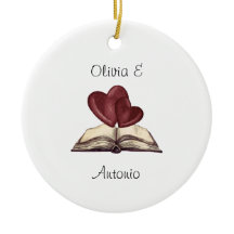 Personalized Red Hearts Book Love