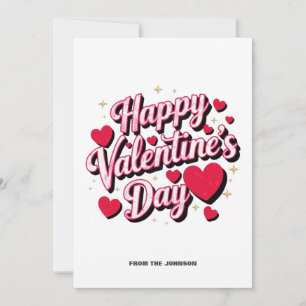 Personalized Red Hearts Happy Valentine's Day  Holiday Card