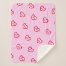 Personalized Red Hearts Over Pretty Pink