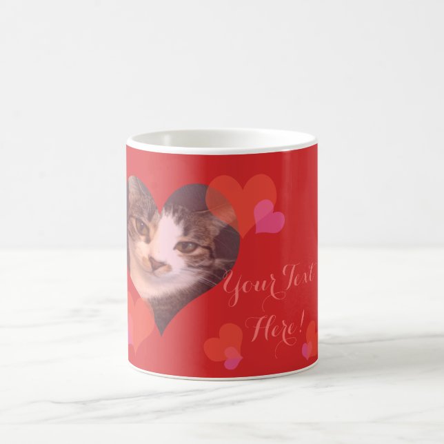 Personalized Red Hearts Valentine Coffee Mug (Center)