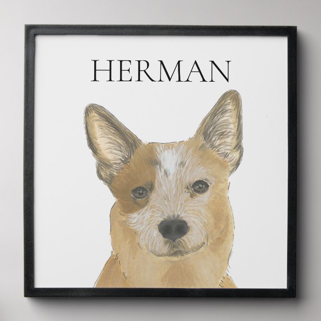 Personalized Red Heeler Australian Cattledog Peel And Stick Photo Tile (Front Set)
