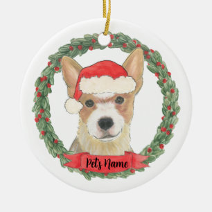 Personalized Red Heeler Cattledog Christmas Ceramic Ornament