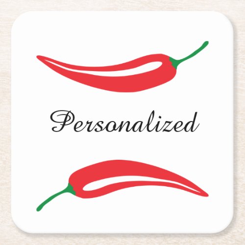 Personalized red hot chili pepper coasters