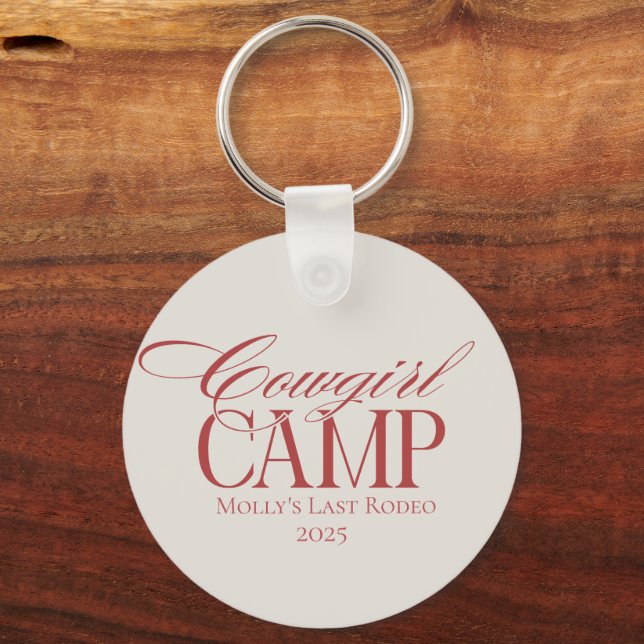 Personalized Red Howdy Partner Bachelorette Keychain (Front)