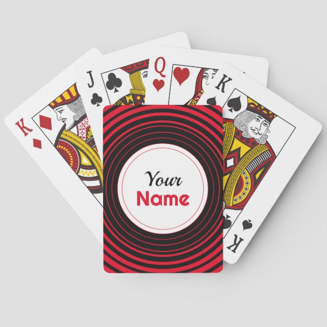 Personalized Red Hypnosis Playing Cards (Back)
