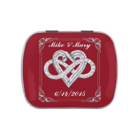 Personalized Red Infinity Heart Candy Tin
