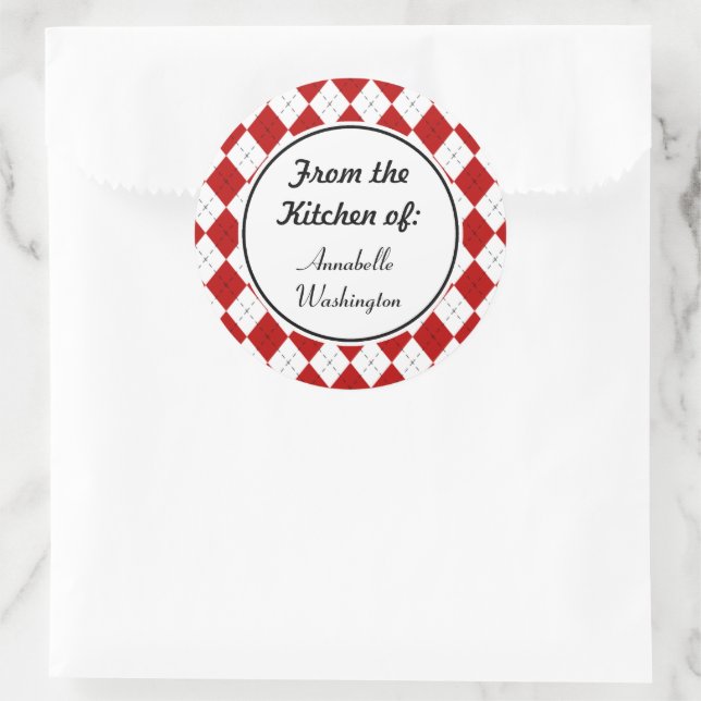 Personalized Red Kitchen Baking Stickers (Bag)