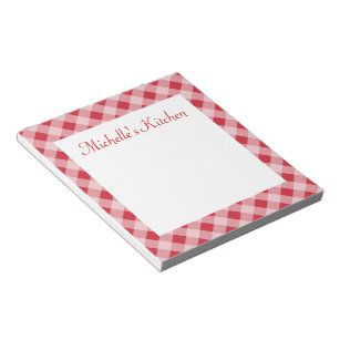 Personalized Red Kitchen Grocery List Notepad Gift