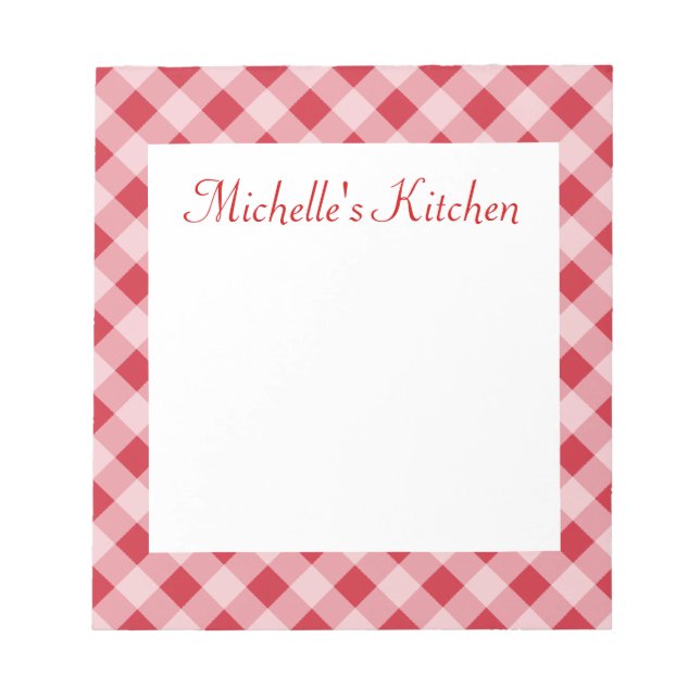 Personalized Red Kitchen Grocery List Notepad Gift (Front)