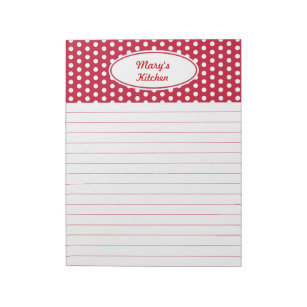 Personalized Red Kitchen Notepad