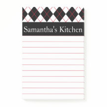 Personalized Red Kitchen Post It Notes Gift
