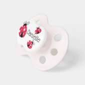 Personalized Red Ladybug Baby Girl Pacifier (Front Right)