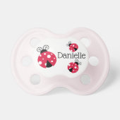 Personalized Red Ladybug Baby Girl Pacifier (Front)