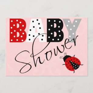 Personalized Red Ladybug Baby Shower Invitation