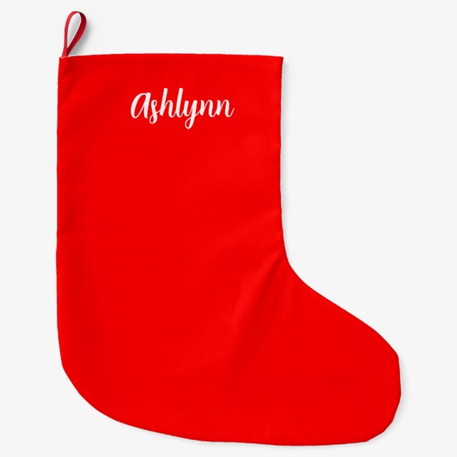 Personalized Red Large Christmas Stocking (Front)