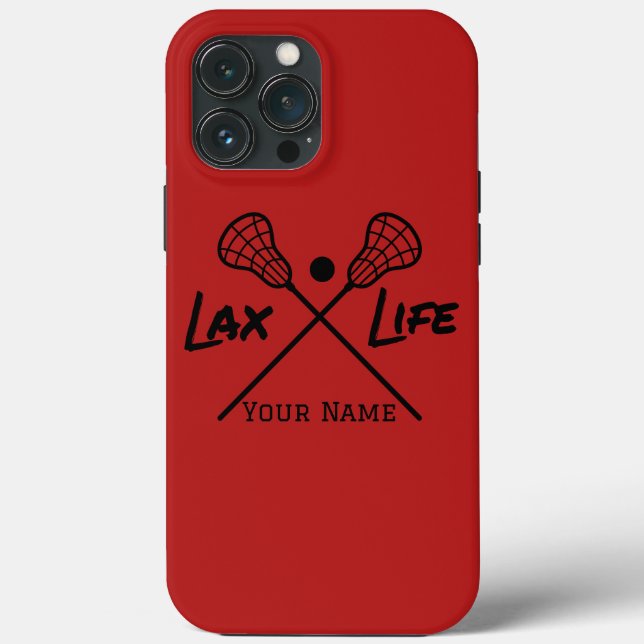 Personalized Red LAX (Lacrosse) Life  Case-Mate iPhone Case (Back)