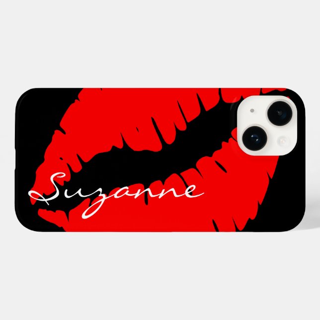 Personalized Red Lips Case-Mate iPhone Case (Back (Horizontal))