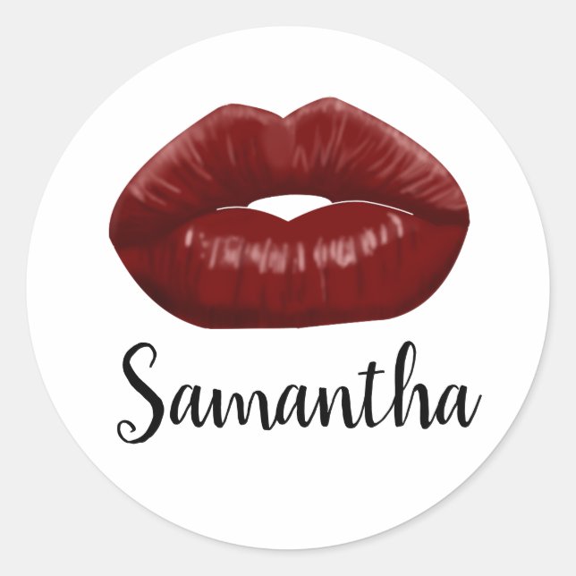 Personalized Red Lips Stickers (Front)