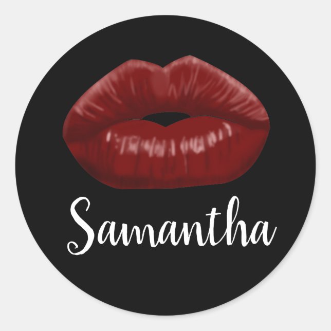 Personalized Red Lips Stickers (Front)