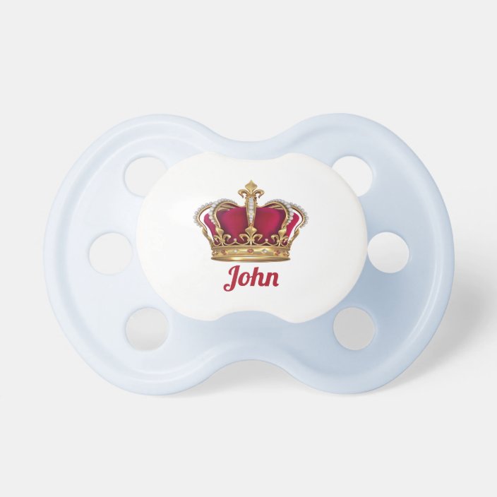 Personalized Red Little Prince Crown Pacifier Zazzle Com