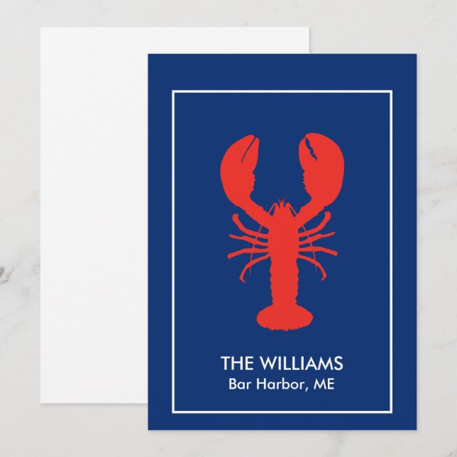 Personalized Red Lobster Blank Thank You Card (Front/Back)
