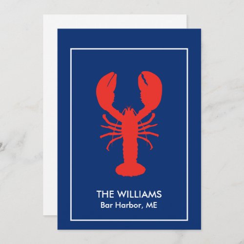 Personalized Red Lobster Blank Thank You Card