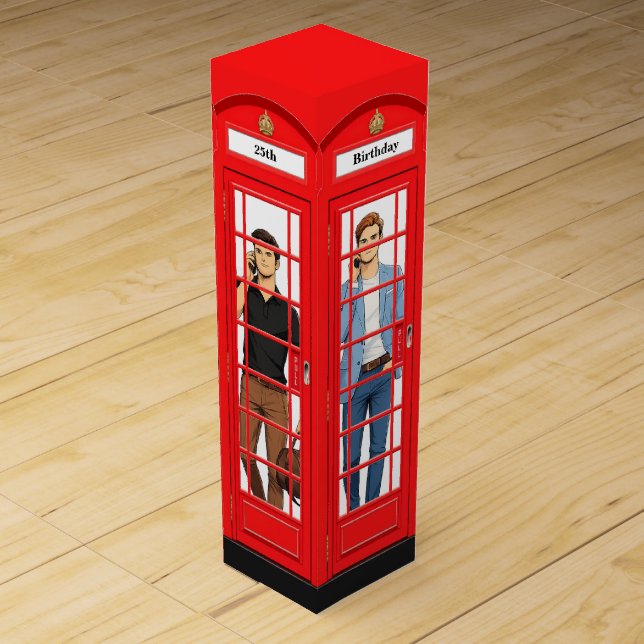 Personalized Red London Telephone Box Birthday (Front)