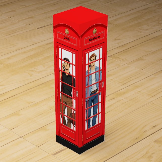 Personalized Red London Telephone Box Birthday (Front)