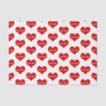 Personalized Red Love Heart Tissue Paper