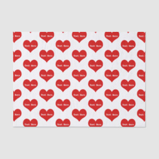 Personalized Red Love Heart Tissue Paper