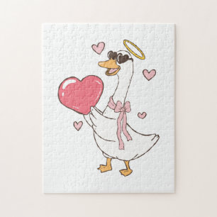 Personalized Red Love Valentine's Day Jigsaw Puzzle