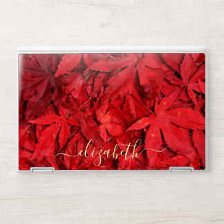 Personalized Red Maple Leaves Autumn Laptop Skin