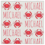 Personalized Red Maryland Crab Crabs Beach Fabric