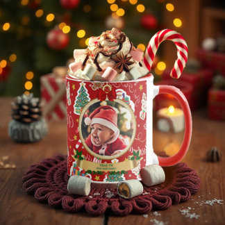 Personalized Red Merry Christmas HO!HO!HO! Mug
