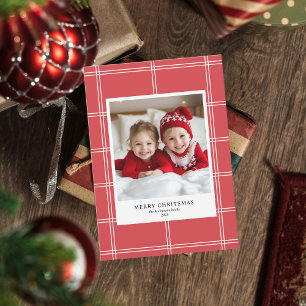 Personalized Red Merry Christmas Photo  Invitation