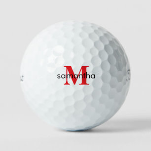 Personalized Red Monogram Titleist Pro VI Golf Balls