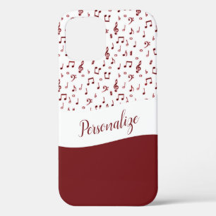 Personalized Red music theme iPhone 12 Case
