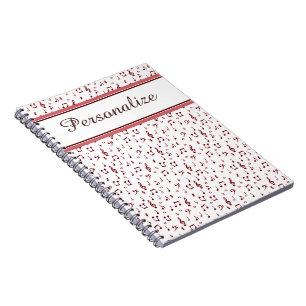Personalized Red music theme Notebook