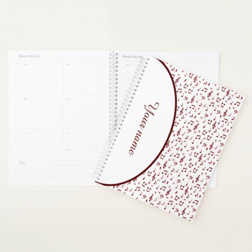 Personalized Red music theme Planner