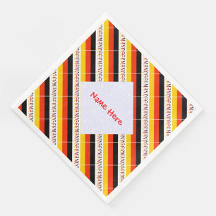 Personalized Red Name Germany Flag Tiled Paper Dinner Napkins