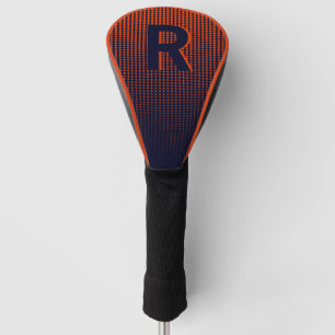 Personalized Red Navy Halftone Monogram Initial Golf Head Cover